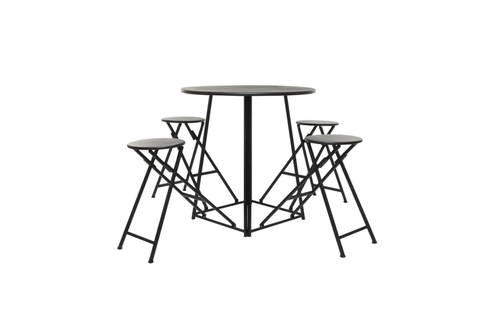 36" Metal Counter Table With 4 Fold Out Stools 7 36" Metal Counter Table With 4 Fold Out Stools - Image 7