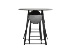 36" Metal Counter Table With 4 Fold Out Stools 11 36" Metal Counter Table With 4 Fold Out Stools -KitchenCraft Store 276351 grey multi media dining table front 03
