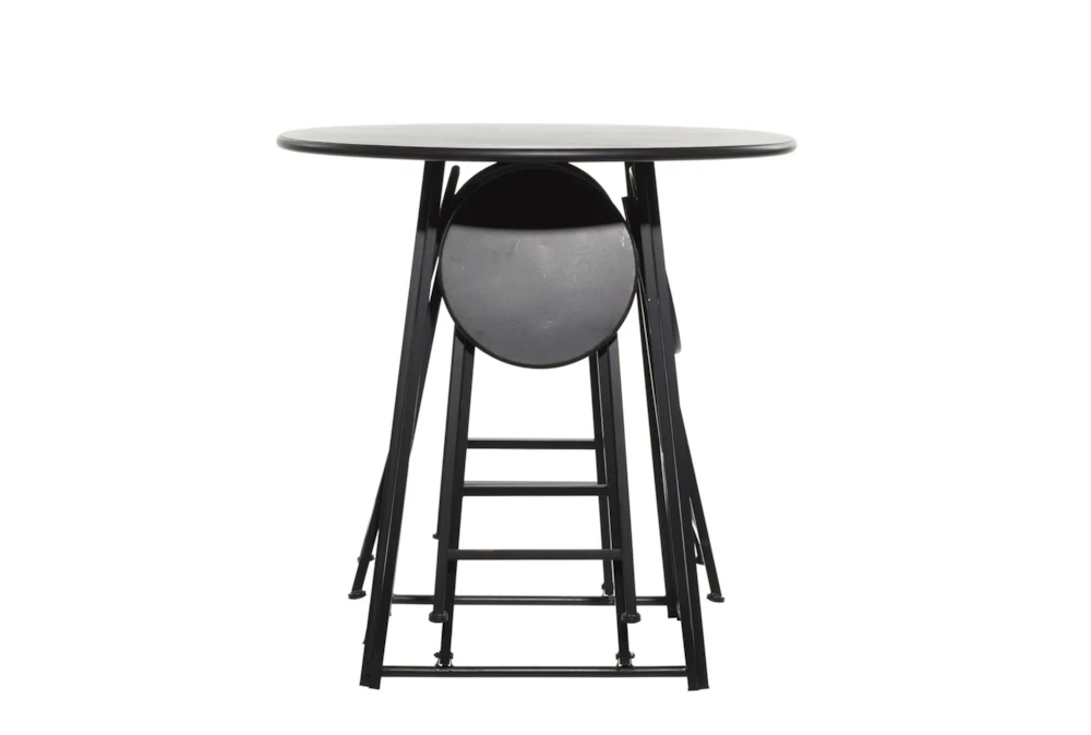 36" Metal Counter Table With 4 Fold Out Stools 3 36" Metal Counter Table With 4 Fold Out Stools - Image 3