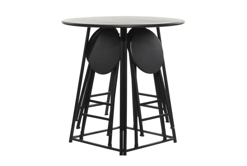 36" Metal Counter Table With 4 Fold Out Stools 1 36" Metal Counter Table With 4 Fold Out Stools