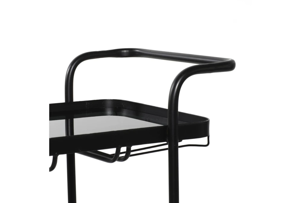 Black Metal + Glass Bar Cart 5 Black Metal + Glass Bar Cart - Image 5