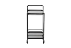 Black Metal + Glass Bar Cart 11 Black Metal + Glass Bar Cart -KitchenCraft Store 276494 black multi media bar cart front 03