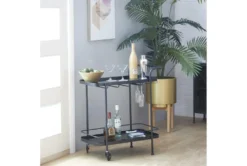 Black Metal + Glass Bar Cart 16 Black Metal + Glass Bar Cart -KitchenCraft Store 276494 black multi media bar cart room 85