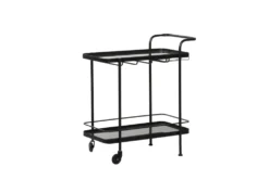 Black Metal + Glass Bar Cart