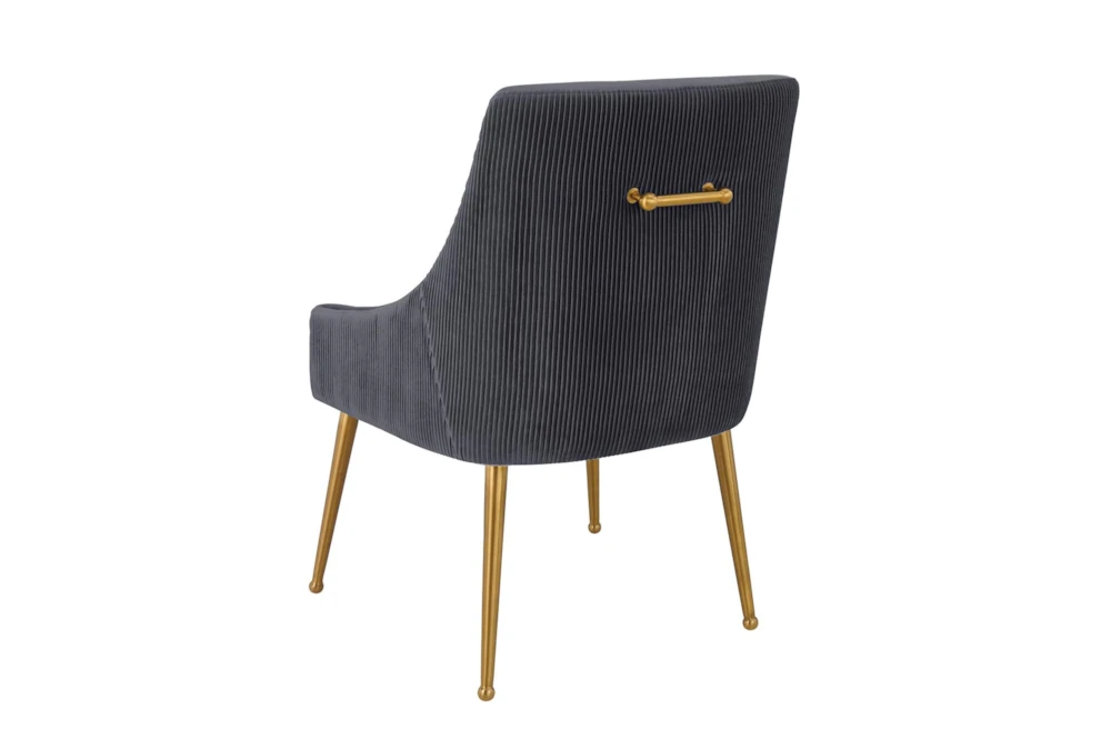 Rosalind Pleated Back Grey Velvet Dining Chair 6 Rosalind Pleated Back Grey Velvet Dining Chair - Image 6