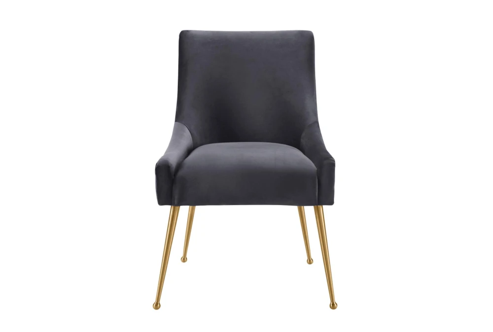 Rosalind Pleated Back Grey Velvet Dining Chair 1 Rosalind Pleated Back Grey Velvet Dining Chair