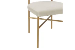 Corrine Cream Performance Velvet Dining Chair -KitchenCraft Store 277090 white fabric dining chair detail 44