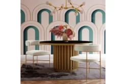 Corrine Cream Performance Velvet Dining Chair -KitchenCraft Store 277090 white fabric dining chair room 85