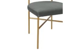 Corrine Grey Performance Velvet Dining Chair -KitchenCraft Store 277091 grey fabric dining chair detail 44