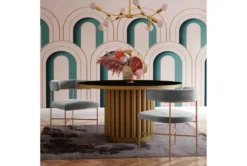 Corrine Grey Performance Velvet Dining Chair -KitchenCraft Store 277091 grey fabric dining chair room 85