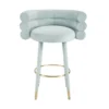 Brigitte Sea Blue 30" Velvet Bar Stool