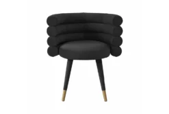 Brigitte Black Velvet Dining Chair -KitchenCraft Store 277096 black fabric dining chair front 02