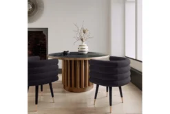 Brigitte Black Velvet Dining Chair -KitchenCraft Store 277096 black fabric dining chair room 85