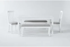 KitchenCraft Store 11 Gia 64" Dining With 2 Benches Set For 6