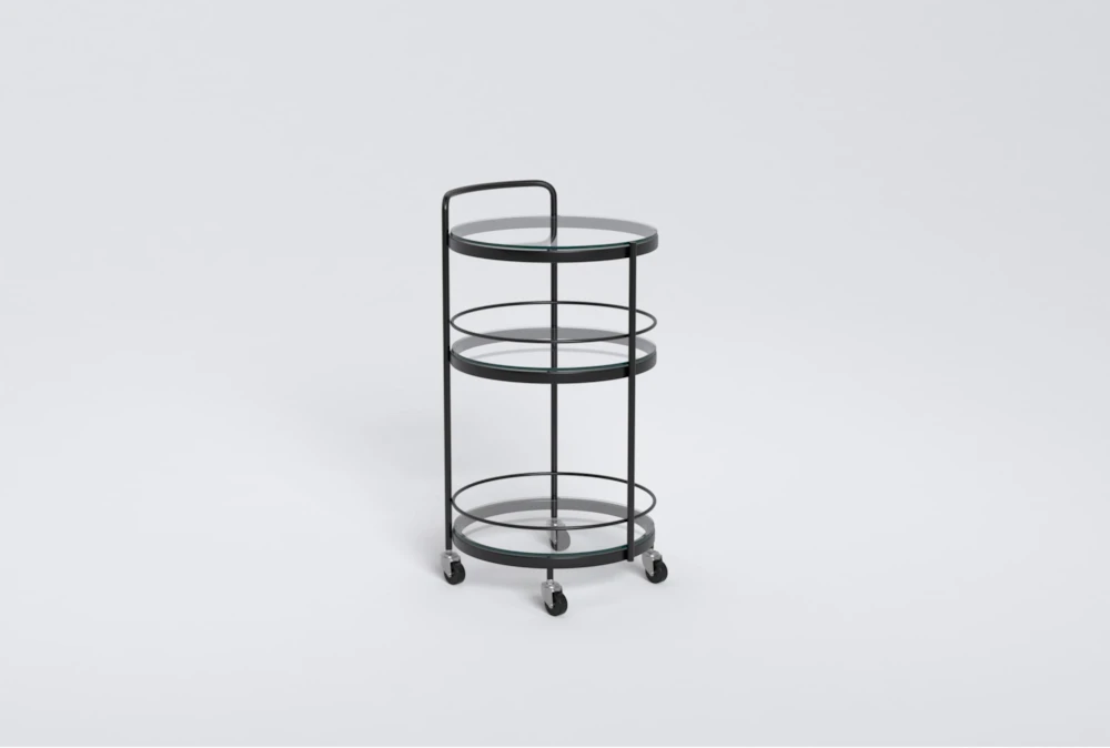 Ziggy Metal And Glass Bar Cart 2 Ziggy Metal And Glass Bar Cart - Image 2