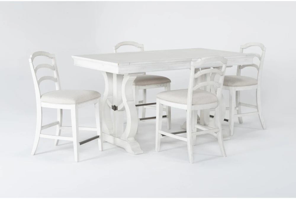 Martin 66" Counter With Wood Back Stools Set For 4 2 Martin 66" Counter With Wood Back Stools Set For 4 - Image 2