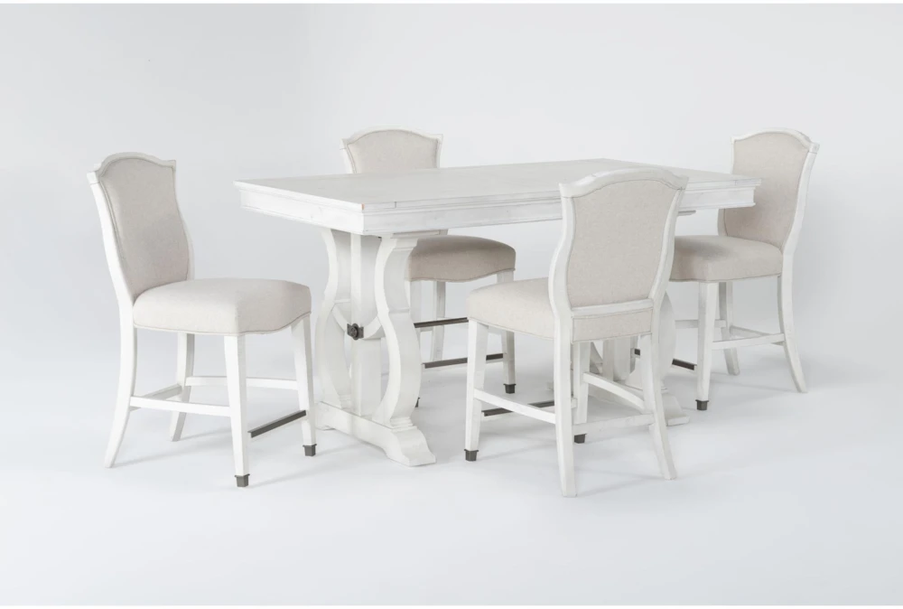 Martin 66" Counter With Upholstered Stools Set For 4 2 Martin 66" Counter With Upholstered Stools Set For 4 - Image 2