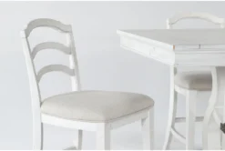 Martin 66" Counter With Wood Back Counter Stools Set For 6 6 Martin 66" Counter With Wood Back Counter Stools Set For 6 -KitchenCraft Store 278729 white wood counter height set detail 44 1