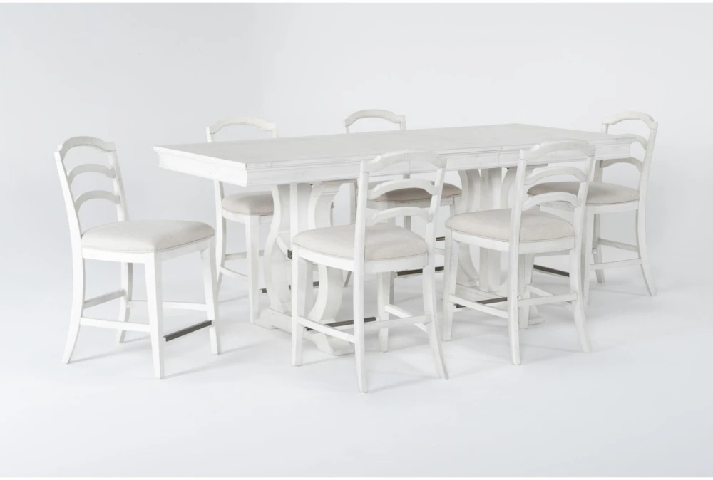 Martin 66" Counter With Wood Back Counter Stools Set For 6 2 Martin 66" Counter With Wood Back Counter Stools Set For 6 - Image 2