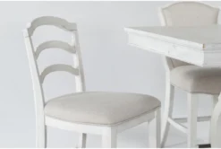 Martin 66" Counter With Upholstered And Wood Back Counter Stools Set For 6 6 Martin 66" Counter With Upholstered And Wood Back Counter Stools Set For 6 -KitchenCraft Store 278732 white wood counter height set detail 44