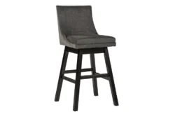 Payson Dark Gray Upholstered Swivel 31" Bar Stool Set Of 2