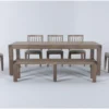 Luis 72"-90" Dining With Wood Back Chairs And Bench Set For 6