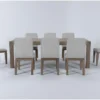 Luis 72"-90" Extension Dining With Upholstered And Wood Back Chairs Set For 8