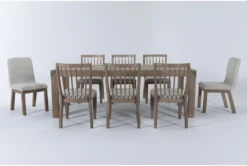 Luis 72"-90" Extension Dining With Wood Back And Upholstered Chairs Set For 8