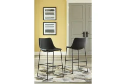 Edison Black 29" Bar Stool Set Of 2 -KitchenCraft Store 283782 brown fabric bar stool room 85