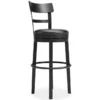 Emerson Black Upholstered Swivel 30" Bar Stool