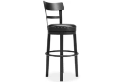 Emerson Black Upholstered Swivel 30" Bar Stool