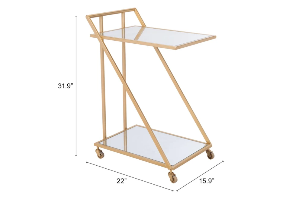 Mirror & Gold Bar Cart 7 Mirror & Gold Bar Cart - Image 7