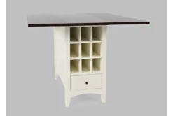 Kennedy White Two Tone Drop Leaf 48" Counter Table With Storage