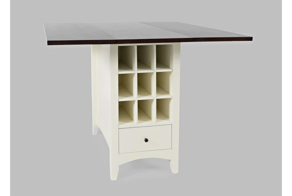 Kennedy White Two Tone Drop Leaf 48" Counter Table With Storage 1 Kennedy White Two Tone Drop Leaf 48" Counter Table With Storage