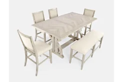 Claremont Ash 60" Counter Set With Bench For 6