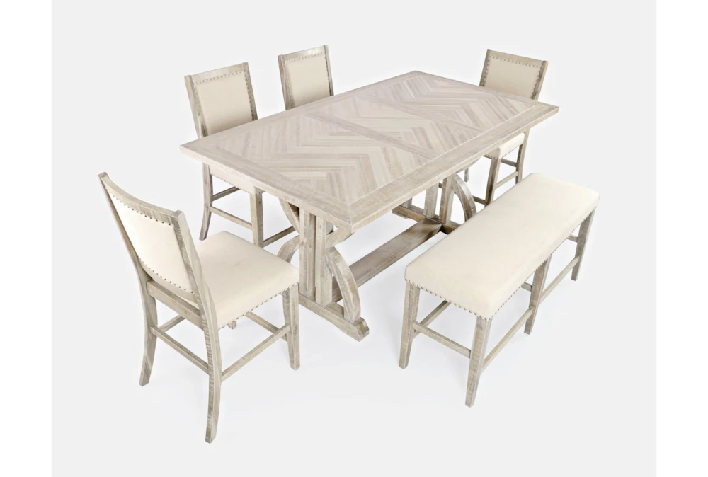 Claremont Ash 60" Counter Set With Bench For 6 1 Claremont Ash 60" Counter Set With Bench For 6