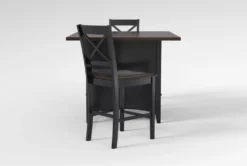Kennedy Black 48" Counter With X Back Stools Set For 2 9 Kennedy Black 48" Counter With X Back Stools Set For 2 -KitchenCraft Store 284205 black wood counter height set side 20
