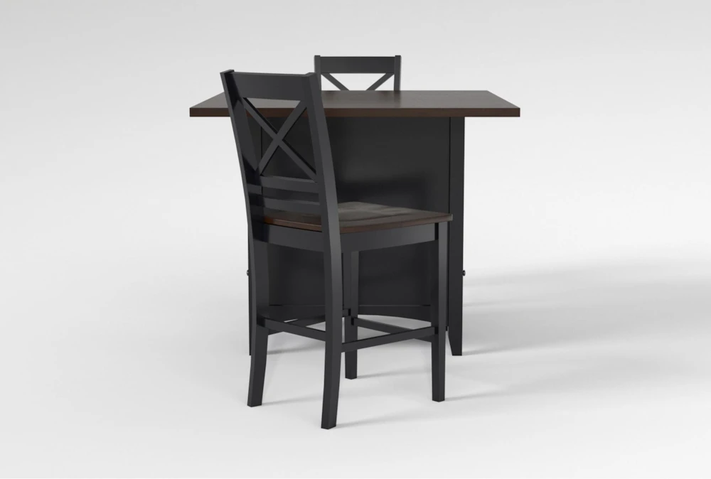 Kennedy Black 48" Counter With X Back Stools Set For 2 4 Kennedy Black 48" Counter With X Back Stools Set For 2 - Image 4