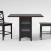 Kennedy Black 48" Counter With X Back Stools Set For 2