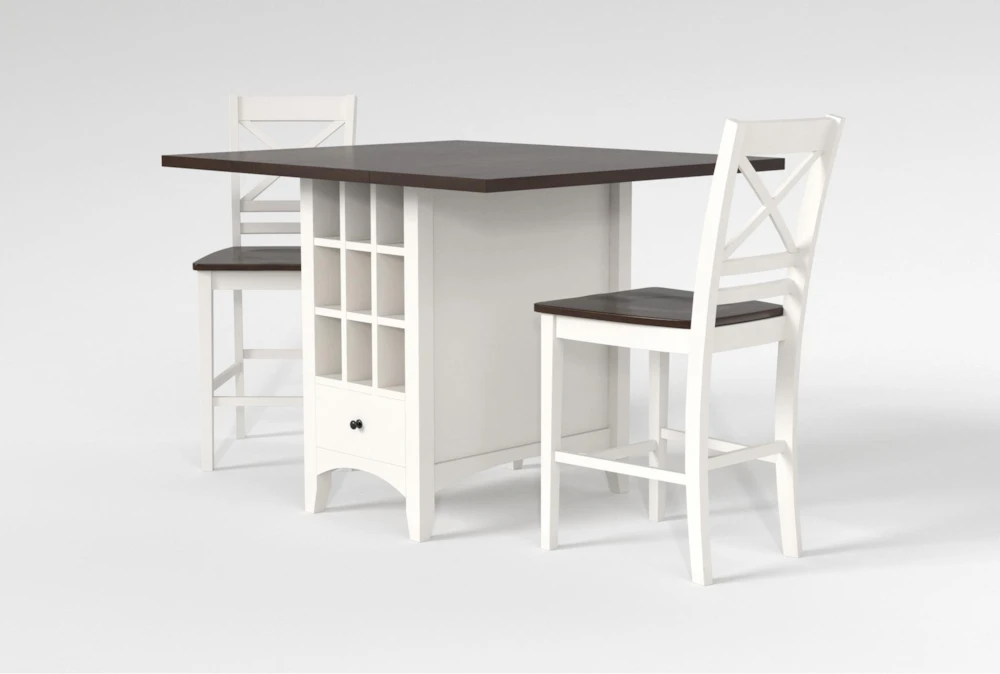 Kennedy White 48" Counter With X Back Stools Set For 2 3 Kennedy White 48" Counter With X Back Stools Set For 2 - Image 3