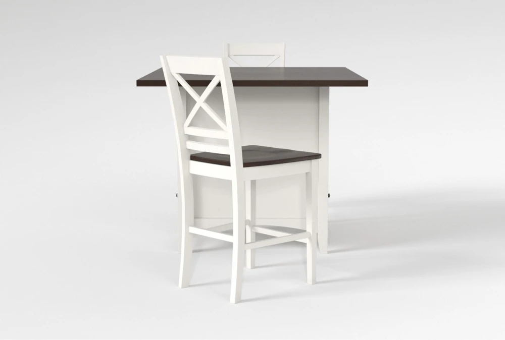 Kennedy White 48" Counter With X Back Stools Set For 2 4 Kennedy White 48" Counter With X Back Stools Set For 2 - Image 4