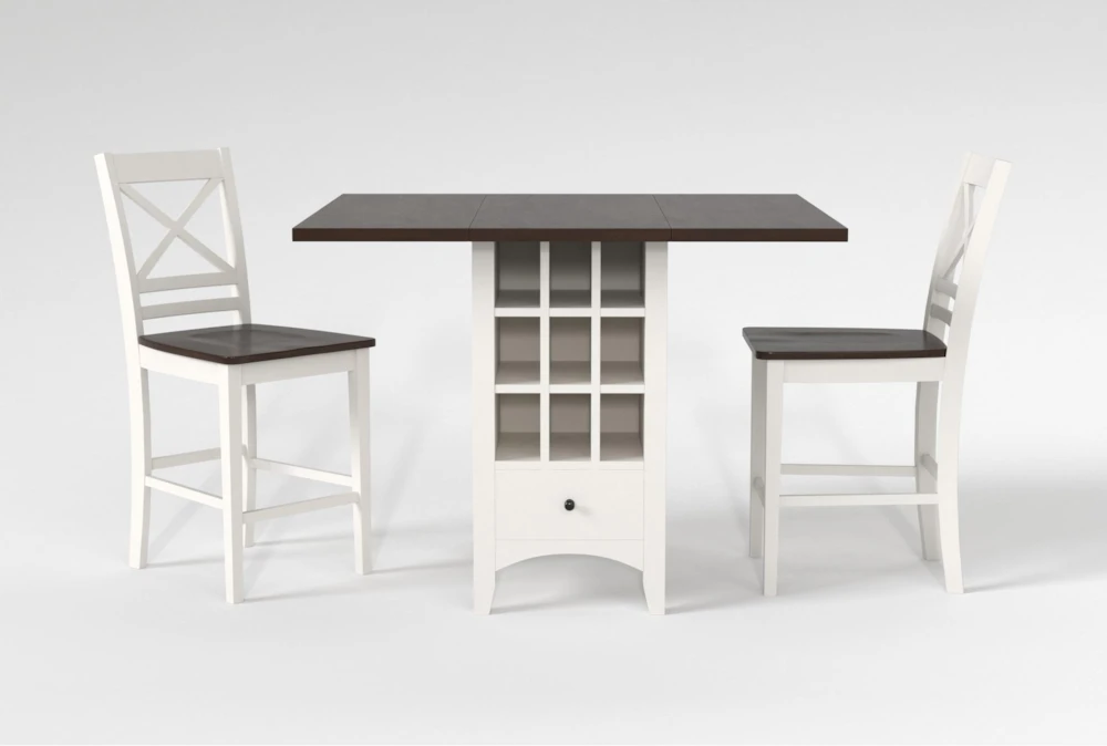 Kennedy White 48" Counter With X Back Stools Set For 2 1 Kennedy White 48" Counter With X Back Stools Set For 2