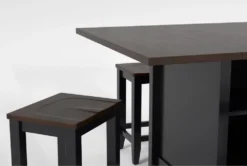Kennedy Black 48" Counter With Backless Stools Set For 4 10 Kennedy Black 48" Counter With Backless Stools Set For 4 -KitchenCraft Store 284215 black wood dining set detail 44