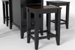 Kennedy Black 48" Counter With Backless Stools Set For 4 11 Kennedy Black 48" Counter With Backless Stools Set For 4 -KitchenCraft Store 284215 black wood dining set detail 45