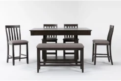 Westshore Grey 60" Counter Set With Bench For 6