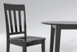 Kendall Espresso 42" Drop Leaf Dining With Slat Back Chairs Set For 2 -KitchenCraft Store 284343 brown wood dining table detail 44