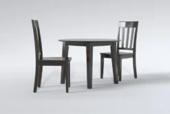 Kendall Espresso 42" Drop Leaf Dining With Slat Back Chairs Set For 2 -KitchenCraft Store 284343 brown wood dining table side 19