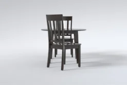 Kendall Espresso 42" Drop Leaf Dining With Slat Back Chairs Set For 2 -KitchenCraft Store 284343 brown wood dining table side 20