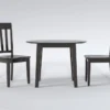 Kendall Espresso 42" Drop Leaf Dining With Slat Back Chairs Set For 2