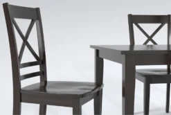Kendall Espresso 60" Dining With X Back Chairs Set For 4 -KitchenCraft Store 284346 brown wood dining set detail 44